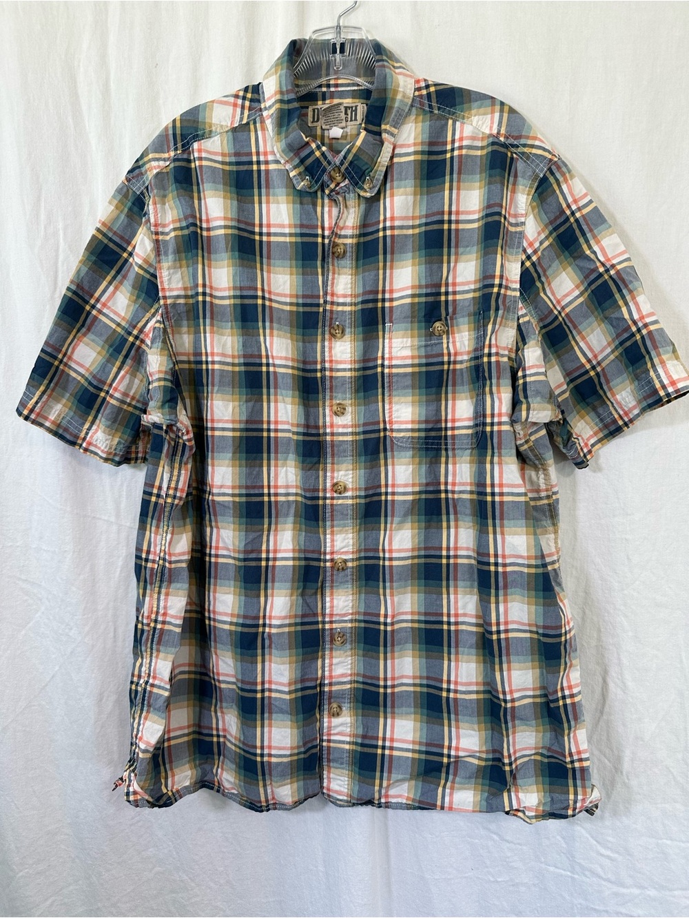 Duluth Trading Co Sz LT Tall Button Up Plaid Shirt